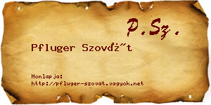 Pfluger Szovát névjegykártya